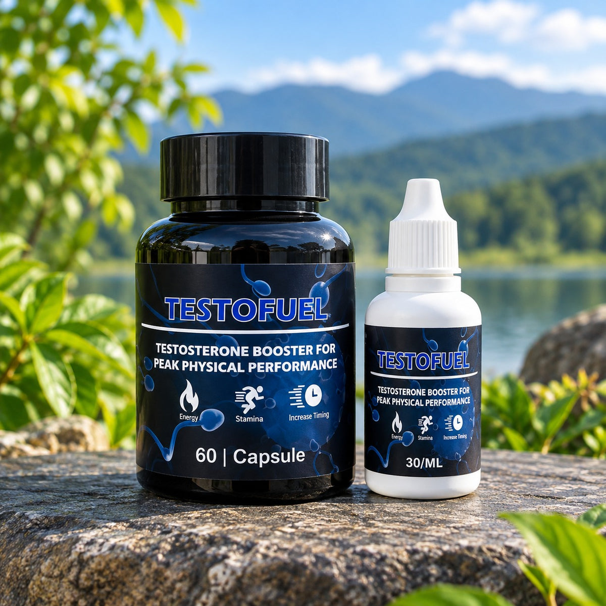 Testofuel Testosterone Support Capsules & Liquid Drops Combo